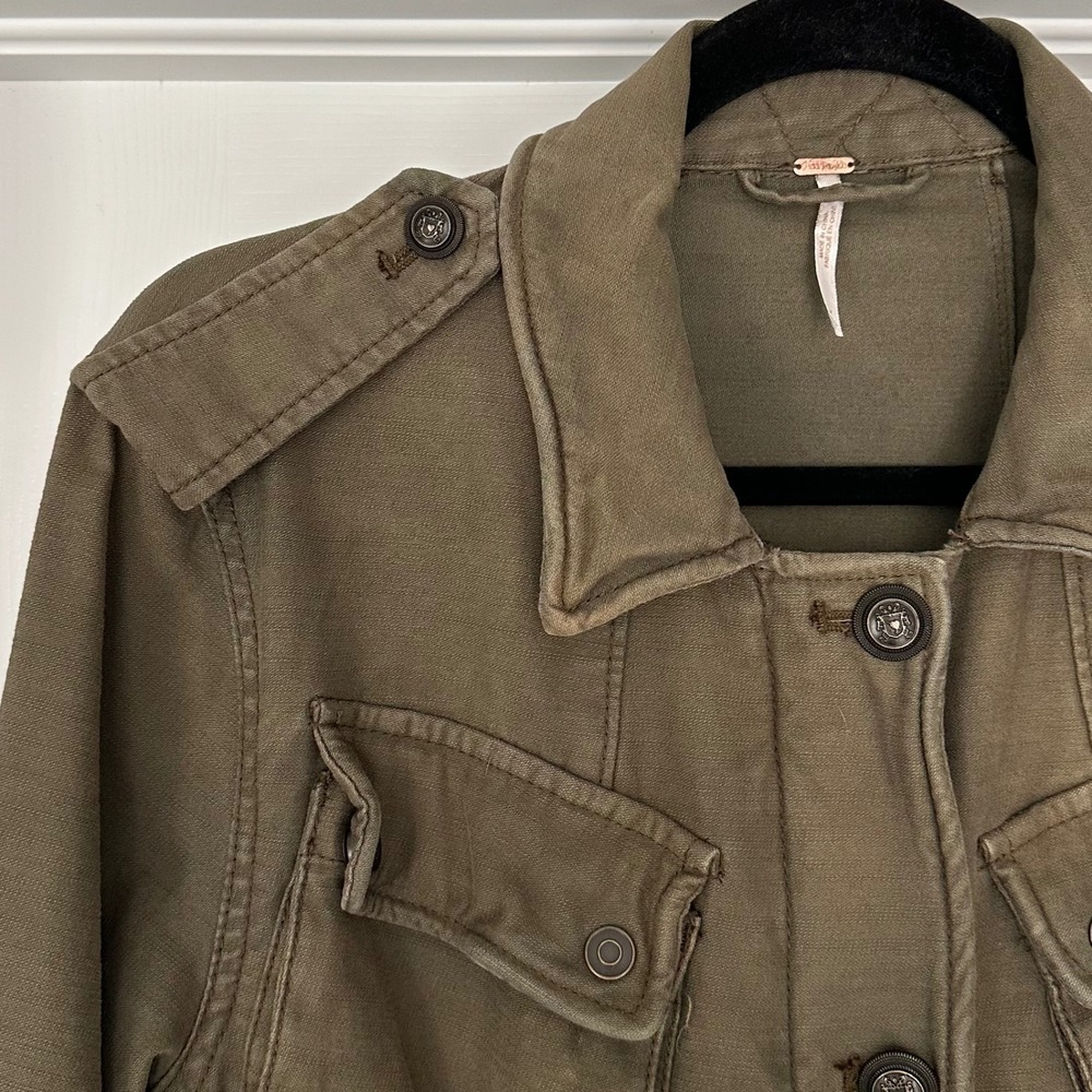 Free People Not Your Brother's Surplus Military Jacket Utility Boho Grunge Sz M - Picture 6 of 14